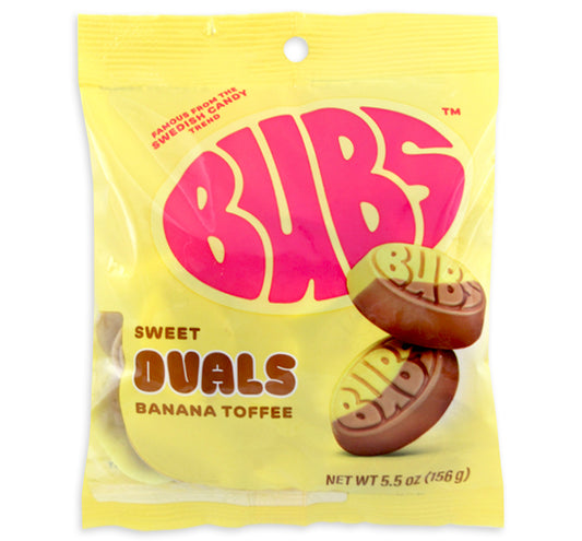 Bubs Sweet Ovals Banana Toffee Vegan Peg Bag 156g