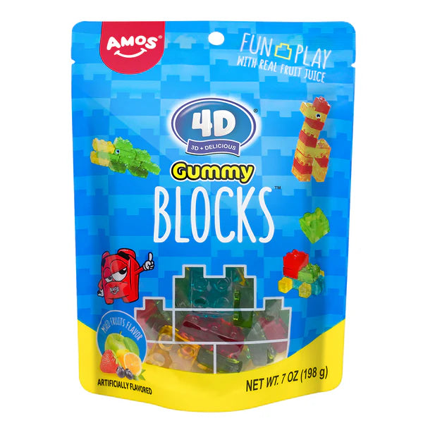 Amos 4D Gummy Blocks Peg Bag
