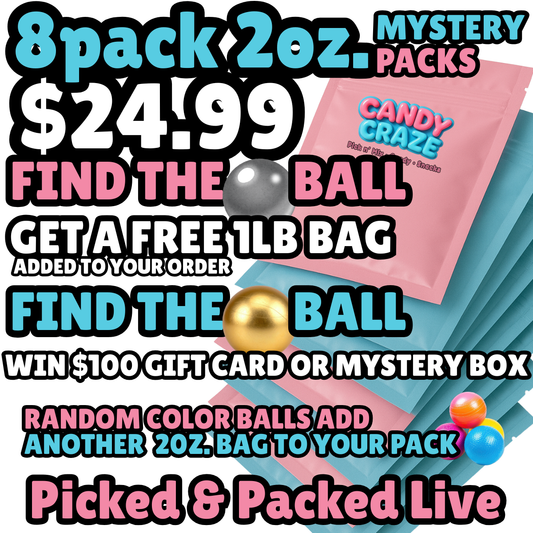 8 Pack 2oz. Mystery Candy Packs